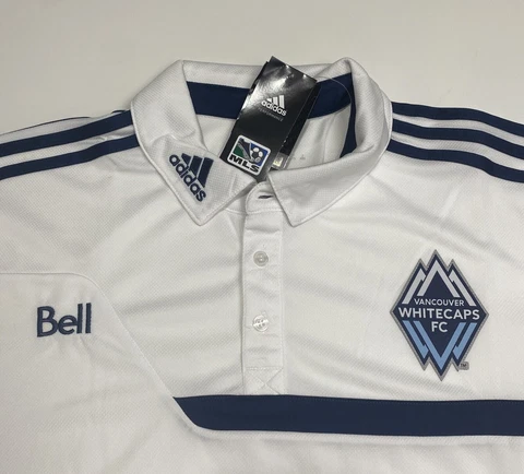 MLS Adidas Climalite Vancouver Whitecaps FC Soccer Jersey White Polo Sz XL NEW Cover