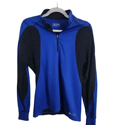 SUGOI Cycling Blue Black Lightweight 1/4 Zip Pullover Shirt Size M - Image 1 of 4