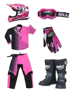 Kids Childrens Wulfsport MX 2025 CONNECT Motocross Clothing Pink MEGA Set #M12 - Picture 1 of 8