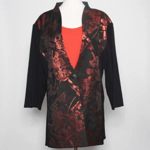 Misook Red and Black After Five 2pc Jacket Size 2X - Picture 1 of 5