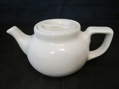 Tetera individual Hall China blanca restaurante vajilla 3" de alto vintage Foto 1 de 4