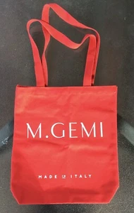 M.GEMI red 100% cotton canvas tote bag shoes beach yarn craft supplies storage - Picture 1 of 6