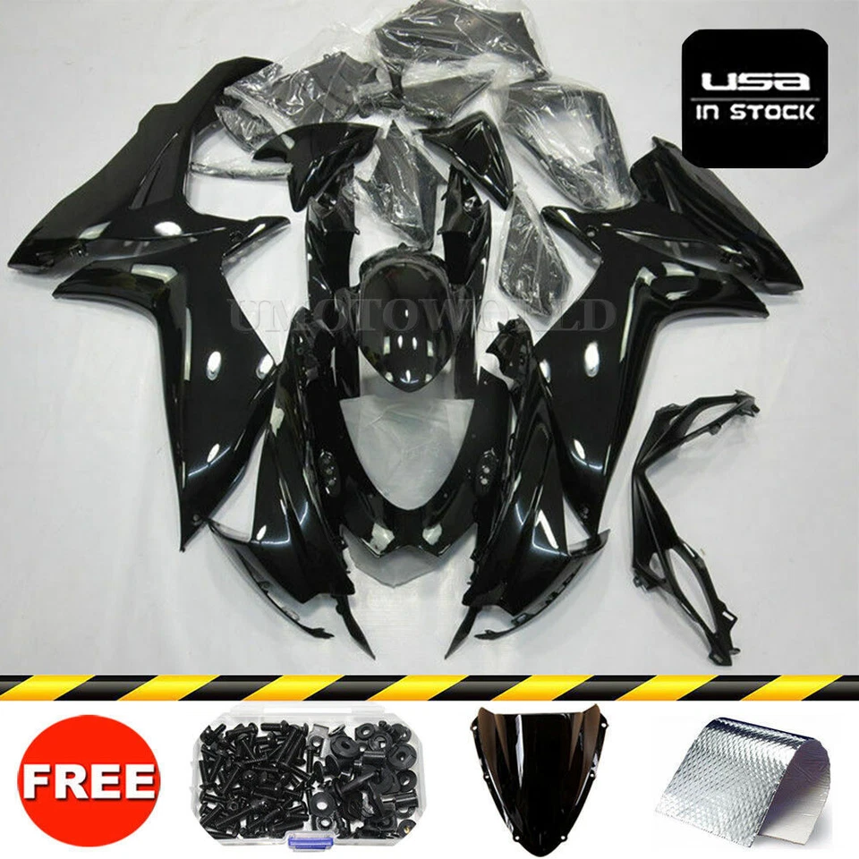 Black ABS Injection Bodywork Fairing Kit For Suzuki GSXR600/750 K11 2011-2023 18 Foto 1 de 4
