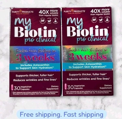FOR 1 BOX My Biotin ProClinical MyBiotin Thicker Hair 30 Capsule EACH BOX 2027+ - Image 1 of 3