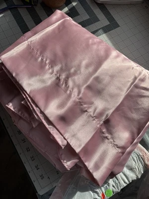 Sábanas ajustables y planas King Pink Satin Feel 100 % poliéster susurro suave Mills Inc Foto 1 de 4