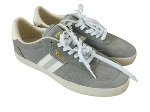 Zapato Polo Ralph Lauren Court VLC Gris Blanco Cuero Para Hombre Talla 9 NUEVO - Imagen 1 de 12
