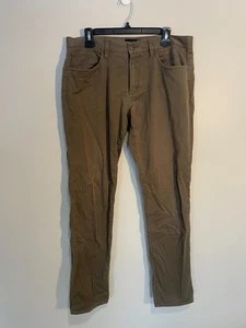 Vince Pants Mens 33 Brown Khaki Stretch Twill 5 Pocket Chino Slim Straight 34x33 - Picture 1 of 10