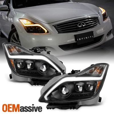 [Black]Fits 2008-2015 G37 / Q60 Coupe Switchback LED Signal Projector Headlights - Image 1 of 4