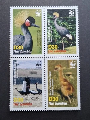 Gambia: 2006; Endangered Species. Black-crowned Crane; lightly mounted mint - image 1 of 4