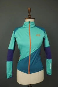 KARI TRAA Multi Slim Fit Long Sleeve Mock Neck Full Zip Activewear Jacket Size M - Picture 1 of 15