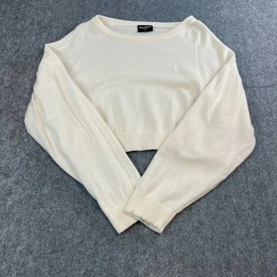 Juicy Couture Womens Cropped Jumper Top Medium White Long Sleeve - Image 1 of 4