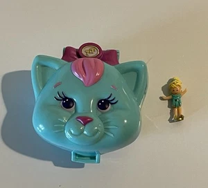 Estatuilla Polly Pocket Vintage Bluebird Toys 1993 Cuddly Kitty Kitten with Girl - Imagen 1 de 11