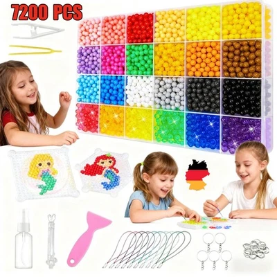 Mega Bastelset 7200 Aqua Perlen Wasserperlen Nachfüllbox Beads Künstlerkoffer DE - Bild 1 von 4