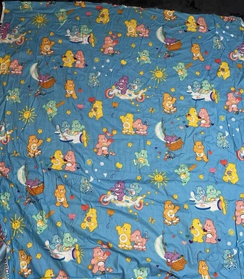 Vtg 2003 Care Bears Fabric Cotton Clouds Rainbows Ships, Stars About 43 X 253 - Image 1 of 4