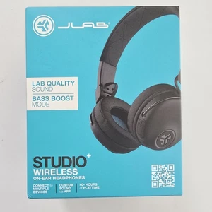 JLab Studio Bluetooth Wireless On-Ear Headphones - Black - Picture 1 of 2