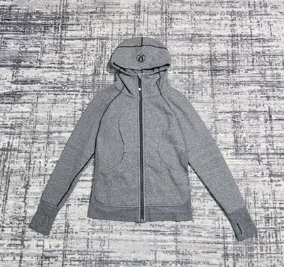 Lululemon Scuba Full Zip Hoodie Jacket Thumbholes Athletic Grey Women’s Size 6 - Image 1 of 4
