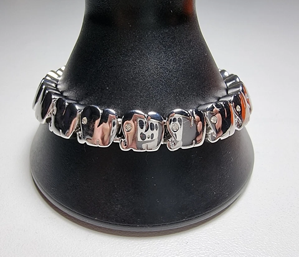 Pierre Lang Elefant Armband Silbern mit Steinbesatz 17cm - Bild 1 von 4