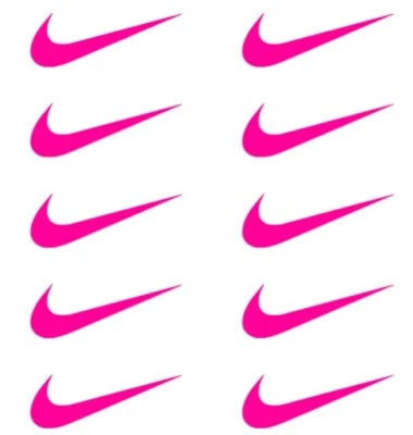Conjunto de 10 adesivos de vinil Nike swoosh decalque de festa cor tamanho escolha - Imagem 1 de 3