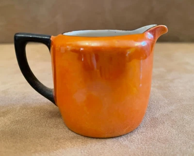 Vintage P.A.L.T. Cerâmica cremosa laranja lustre marcada checo-eslováquia - Imagem 1 de 4