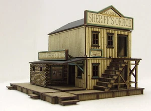 ACW WILD WEST - SHERIFF'S OFFICE - 28mm FULLY BUILT & PAINTED MDF BUILDING - Picture 1 of 4