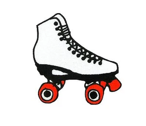 Patch embroidered iron on cloth badges kawaii biker skating boot roller skates - Picture 1 of 1