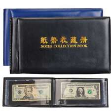 60Pcs Paper Money Currency Banknote Collection Album Pocket Book Storage Leather