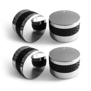 Grill Control Knob 4 Pack Gas Burner Replacement Knobs Chrome Plated Plastic ... - Picture 1 of 8