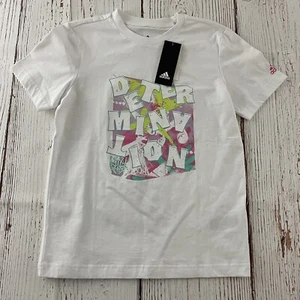 NEW Adidas Short Sleeve Determination T Shirt Size 11-12 Youth Medium White - Picture 1 of 5