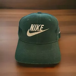 Vintage SnapBack Hat NIKE Spell Out Swoosh Green Sam Jung Hip Hop Korea Wool - Picture 1 of 5