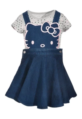 Sanrio Hello Kitty Denim Jean Dress Size 5, New - Image 1 of 4
