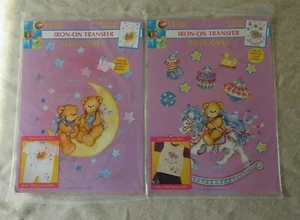 2 Vintage Plaid Little Ones Iron-on Transfers Children's Teddy Bear Themed New - Picture 1 of 5