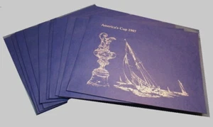 America’s Cup 1987 FDC Carpetas Juego Completo de 10 EE. UU. Firmado Dennis Conner - Imagen 1 de 3