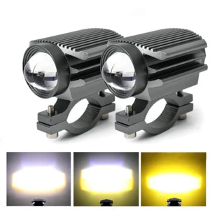 2x 60W Weiß Gelb Motorrad LED Scheinwerfer Abblendlicht Spot Nebelscheinwerfer - Bild 1 von 9