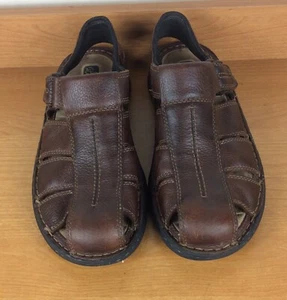 Dockers Mens 9 M All Motion Comfort Fisherman Sandals Strap up Brown Leather - Picture 1 of 6