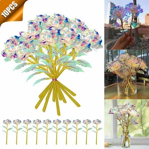 10PCS Galaxy Artificial Rose Flower Decor Valentines Gold Plated Foil Best Gift - Picture 1 of 9