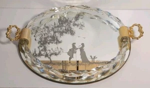 Italian Murano Glass Wall Mirror Etched Venetian Antique - Picture 1 of 9