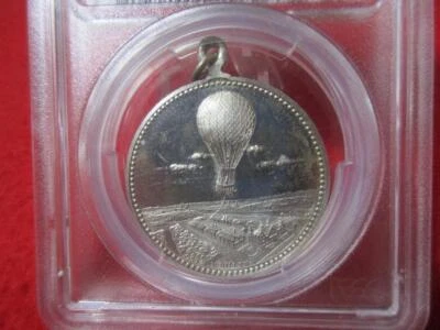 Empire 1894 Dresden Balloon Exhibition Silvered Medal Kaiser-23.1 PCGS SP64#2922 - Image 1 of 4