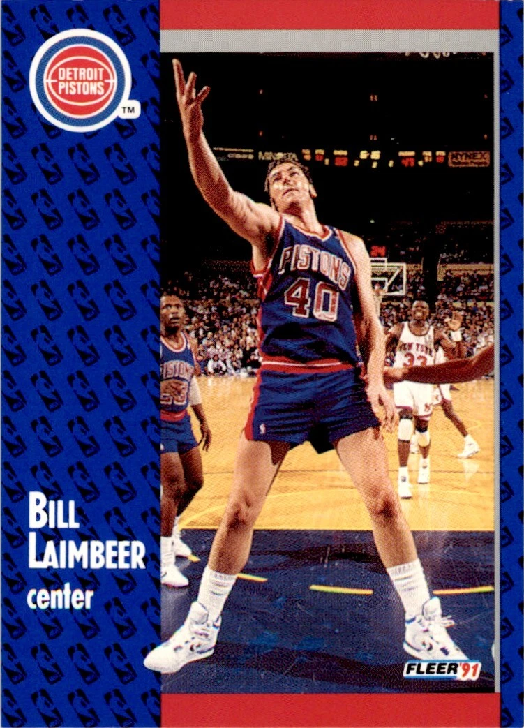 1991-92 Fleer Bill Laimbeer . Detroit Pistons #62