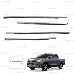For Toyota Hilux 4 Dr 2015 - 20 Chrome Set 4 Dr Outer Weatherstrip Door Belt - Picture 1 of 9