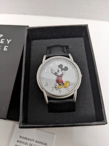 Disney Mickey Mouse Adult Classic Cardiff Articulating Hands Analog Quartz Leath - Picture 1 of 6