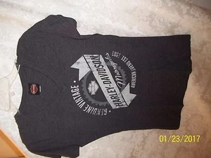 NWOT HARLEY DAVIDSON MOTORCYCLE Women's XL GENUINE VINTAGE GRAY LIGHT TOP SHIRT - Picture 1 of 3