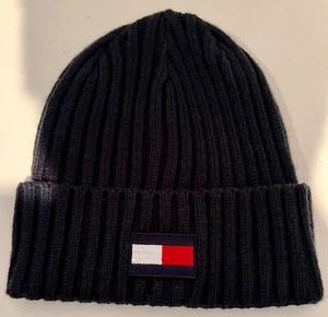 Authentic Tommy Hilfiger beanie hat navy one size classic logo - Picture 1 of 3
