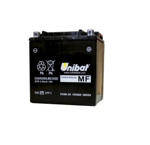 BATTERIA MOTO UNIBAT 30 Ah 385 CCA 166x126x175mm BMW HARLEY MOTO GUZZI CIX30L-BS - Foto 1 di 2