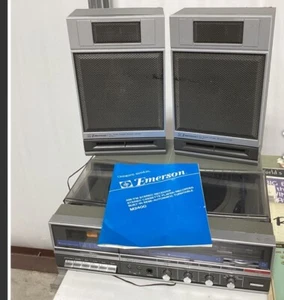 Vintage Emerson Model M2400 Stereo, Tape Deck Record Player, Speakers, Manual - Picture 1 of 6