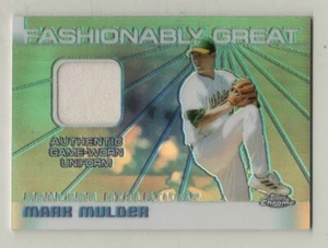 2004 Topps Chrome Fashionably Great Mark Mulder Athletics Game Used Jersey BV$8 - Picture 1 of 1