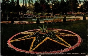 Postal de Camas de Flores Natatorium Park SPOKANE, Washington WA c1913 - Imagen 1 de 2