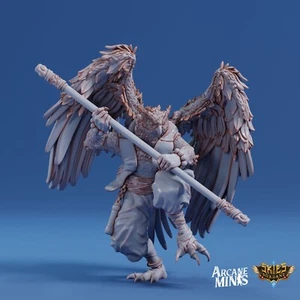 D&D Miniature Aarakocra Strixian Owl Monk Pose 1 Dungeons and Dragons - Picture 1 of 4