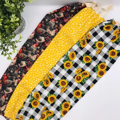 Organizador de bolsas de plástico con soporte para bolsas de supermercado, pollos, girasoles, amarillo mostaza Foto 1 de 4