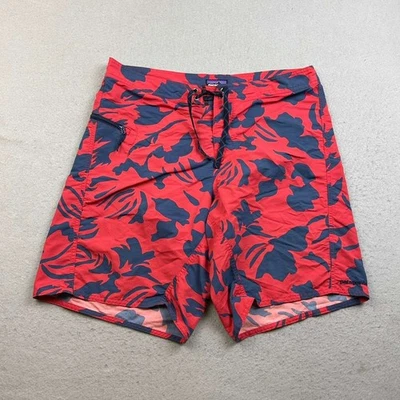 Pantalones Cortos Patagonia Para Hombre 36 Rojo Azul Nylon Frente Plano Ligero Cordón Foto 1 de 4