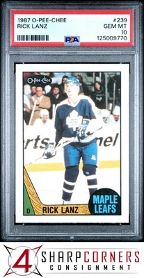 1987 O-PEE-CHEE #239 RICK LANZ MAPLE LEAFS PSA 10 - Image 1 of 2